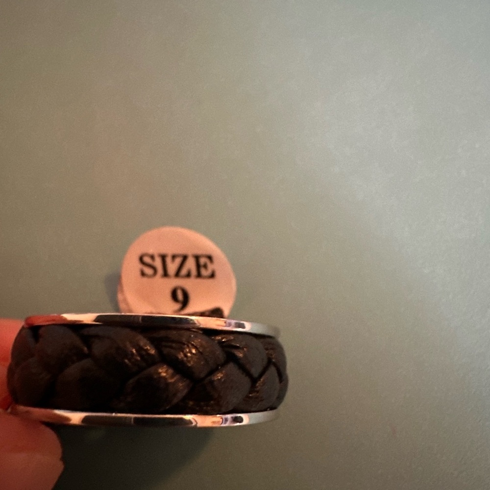 Hickey Freeman Black Braided Men's Ring